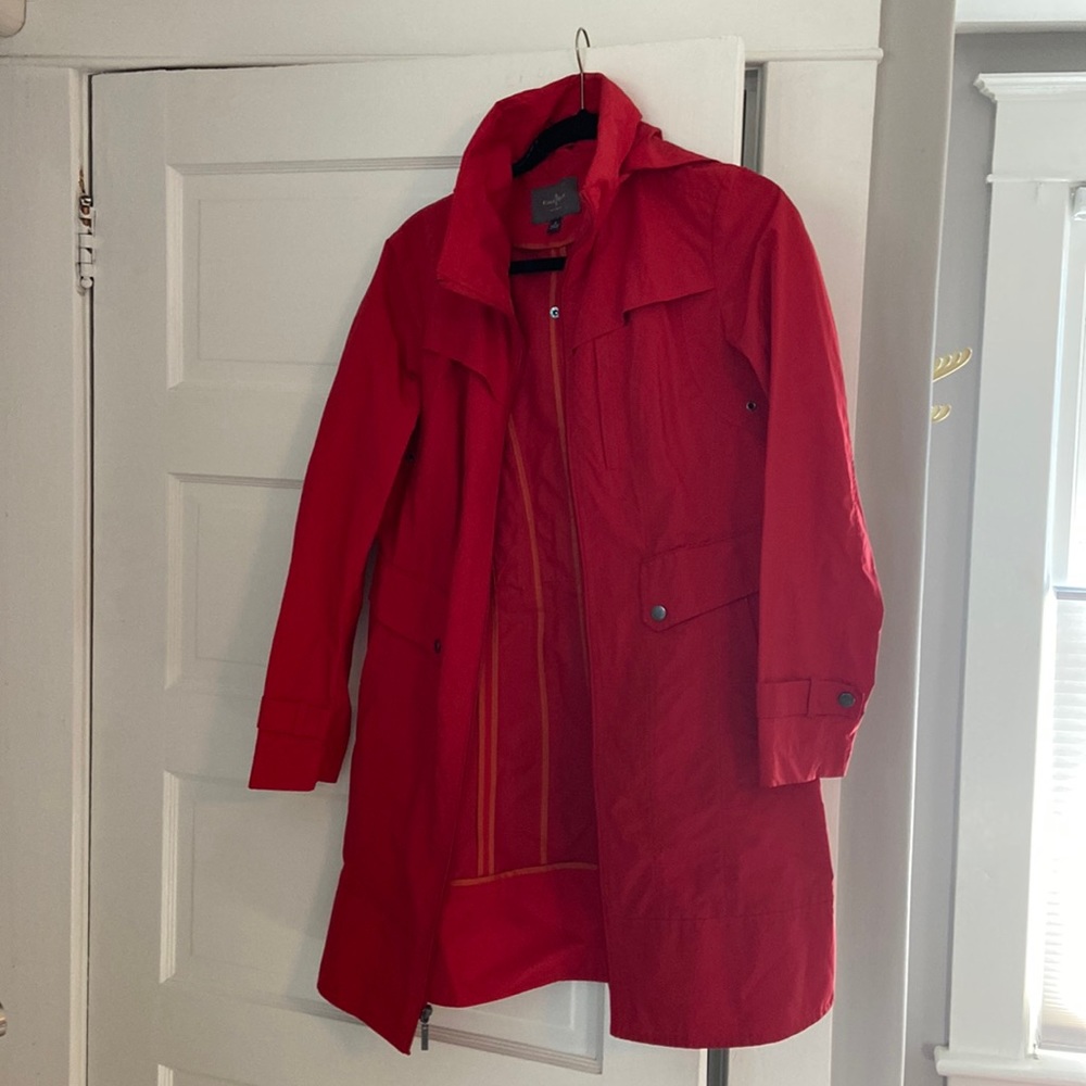 Cole Haan red rain coat women’s size small